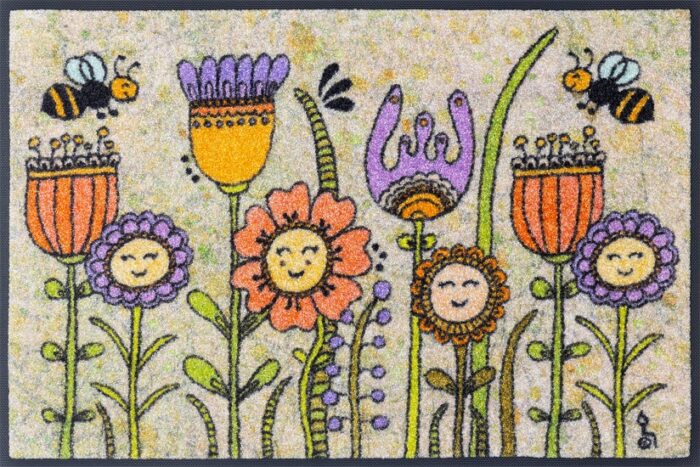 Friendly-Flowers-50x75cm-KT073782-uksematt Uksematt Friendly Flowers