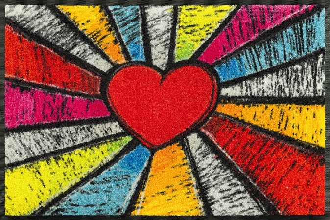 Pop-Art-Heart-40x60cm-KT079593-uksematt Uksematt Pop Art Heart