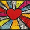 Pop-Art-Heart-50x75cm-KT079258-uksematt Uksematt Pop Art Heart